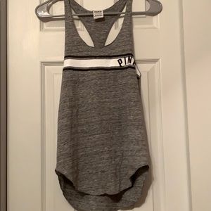 Gray racerback PINK tank